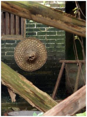 how can one leave his trusted straw hat behind in this deserted home? ,}}