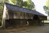 Cantilever barn. The overhang provided shelter for animals and storage for equipment