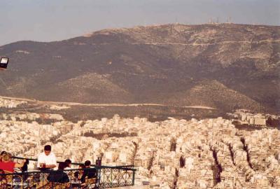 Athens seen from Lykavittos Cafe