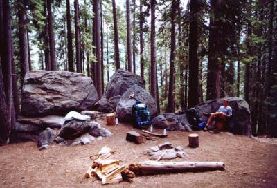 Campsite at Bearpaw Meadow, elevation 7800'