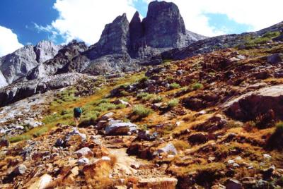 The trail from Hamilton Lake to Kaweah Gap