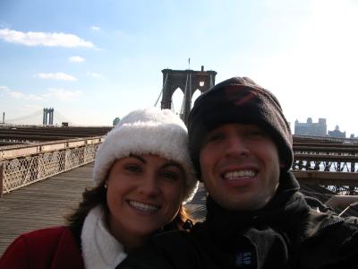 K and E on the Brooklyn Bridge