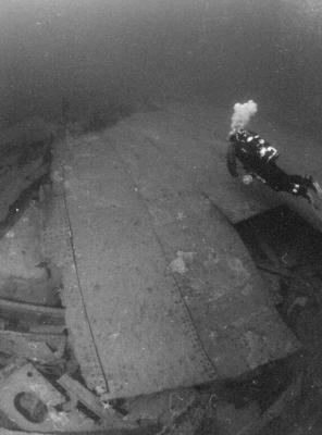 Diver on the wreck