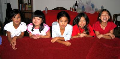 55037-Shao Girls on Red Couch