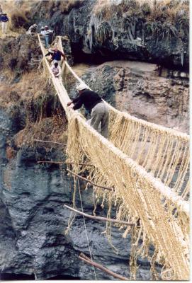 The Keshwa chaca , having been rebuilt annually since Inca times, is the only true Inca suspension bridge extant today