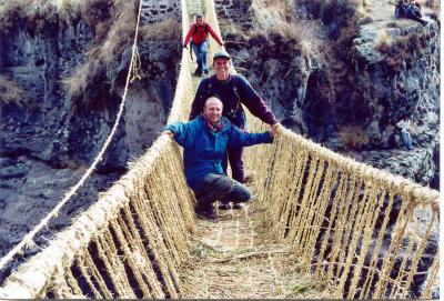 It is a thrilling experience to pose for the picture swaying high above the swift Apurimac