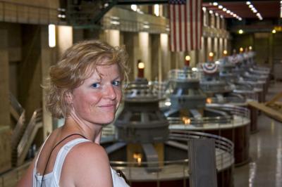 Susanne at Hoover Dam generators