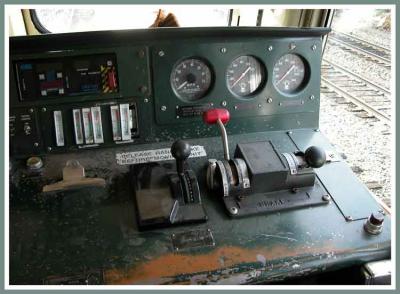 Inside the cab, 6000 series locomotive.