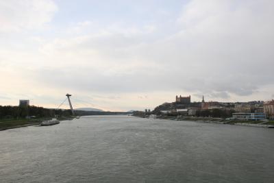 the Danube and the new bridge