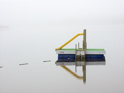 Diving Raft in Fog