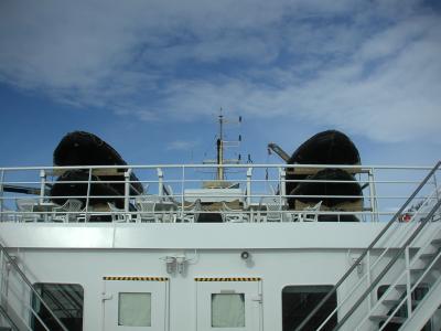 10 Zodiacs on the top deck