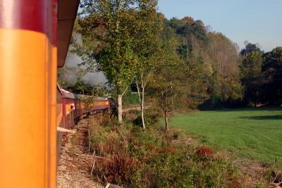 Looking toward the front of the train