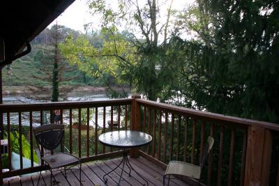 Our back deck overlooking the river