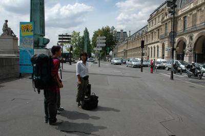 in front of Louvre