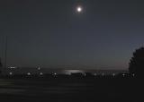 Directly South over the bay.