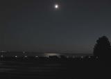 Directly South over the bay & again a few minutes later.