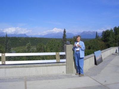 Tea with the mountain in view.
