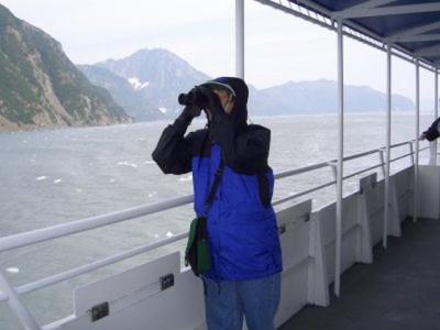 MGM braved the elements to view the glaciers.