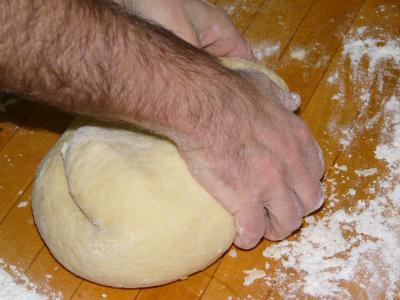 Kneading bread