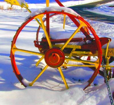 Mower Wheel in Snow