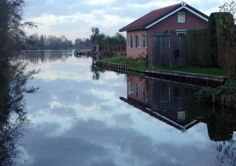 House reflection on lake