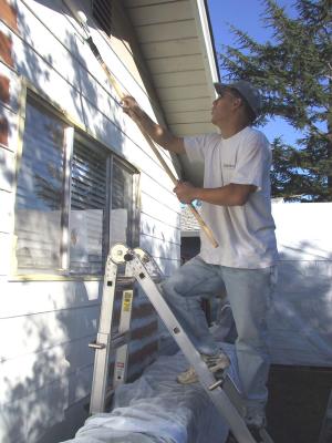 Me at work in my painting uniform.