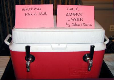 Two of the over dozen homebrews on tap