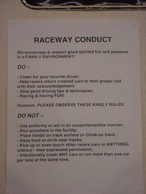 raceway conduct