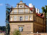 sgraffito design on the facade of the Smetana Museum