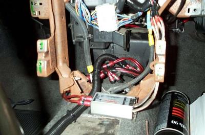 Next, you'll need constant 12volt, and an ignition power feed. You can locate the wires behind the cigerette lighter panel.