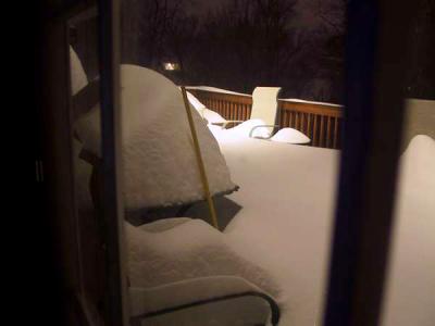 Snow on the table.
