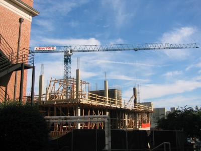 Construction for the new science center behind Sitterson