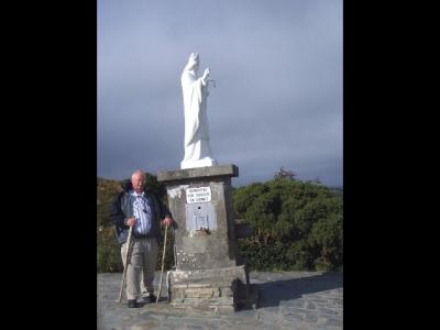 Croagh Patrick monument - very windy
