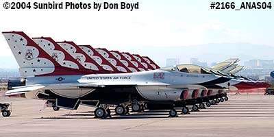 9 USAF Thunderbirds at the 2004 Aviation Nation Air Show stock photo #2166
