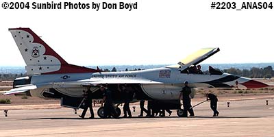 USAF Thunderbird #1 at the 2004 Aviation Nation Air Show stock photo #2203