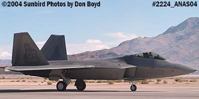 USAF F/A-22 Raptor #AF00-013 at the 2004 Aviation Nation Air Show stock photo #2224