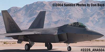 USAF F/A-22 Raptor #AF00-013 at the 2004 Aviation Nation Air Show stock photo #2225