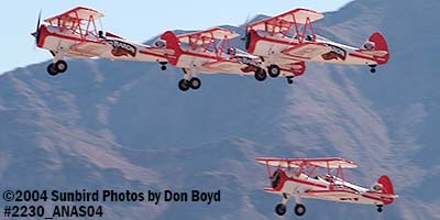 Red Baron Pizza Squadron Stearmans at the 2004 Aviation Nation Air Show stock photo #2230
