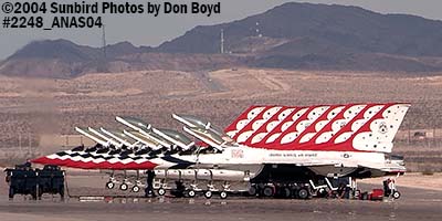 9 USAF Thunderbirds at the 2004 Aviation Nation Air Show stock photo #2248