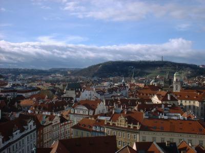 view from tower in old town square