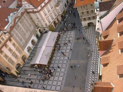 view from tower in old town square