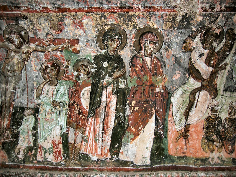 Frescos inside that cave church