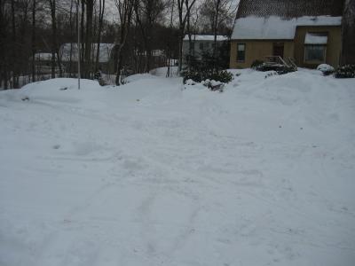 Up the driveway