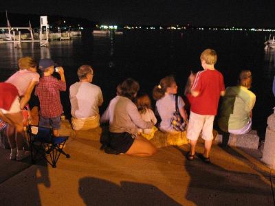 We sat at the waterfront to see the fireworks