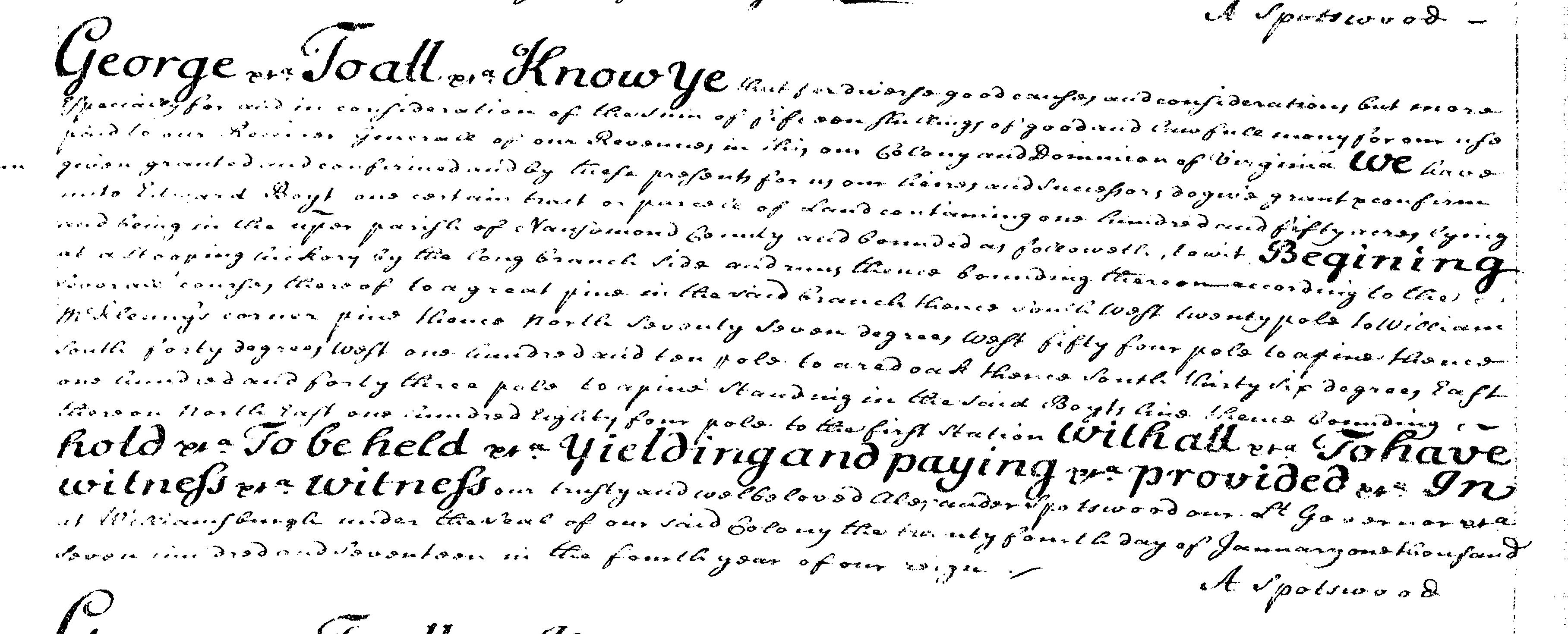 Edward Boyt Nansemond 1717