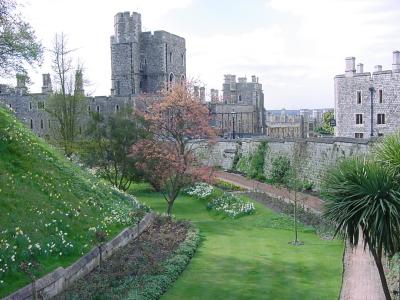 The moat, now a garden, at Windsor