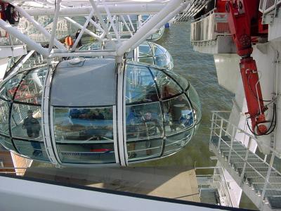 Looking from one car to another on the London Eye