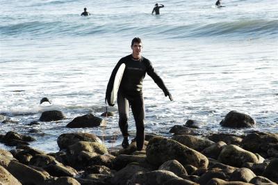 Surfing at County Line Los Angeles/Ventura