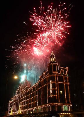 Hand held photo of Harrods fireworks display, not modified from Minolta Dimage 7i