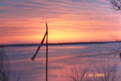 Just another sunrise with ice on the river